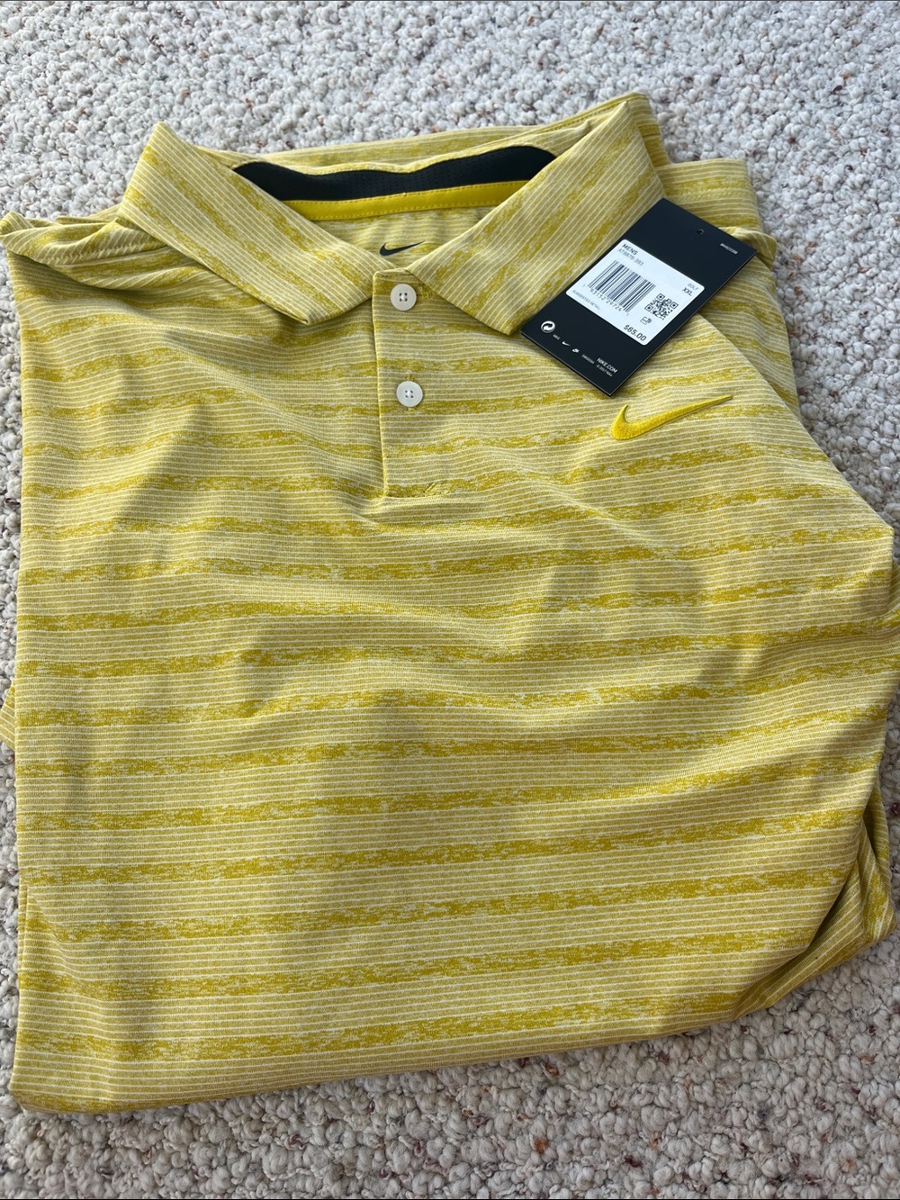 NEW Nike Yellow/Golden Striped Men’s Polo